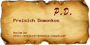 Preisich Domonkos névjegykártya
